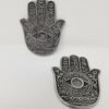 Home Fragrances ~Hamsa Hands Metal Burner Sage Smudge Cone Burner 4.25 inches, 2 pieces