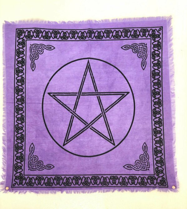 Witchcraft~Purple Pentagram Pentacle 24 X 24 Cotton Altar Tarot Cloth Wicca Pagan Free Ship