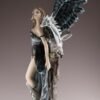 Fairy Collection~Gothic Black Angel Dark Fairy With White Dragon Figurine 16.75"H Resin Statue