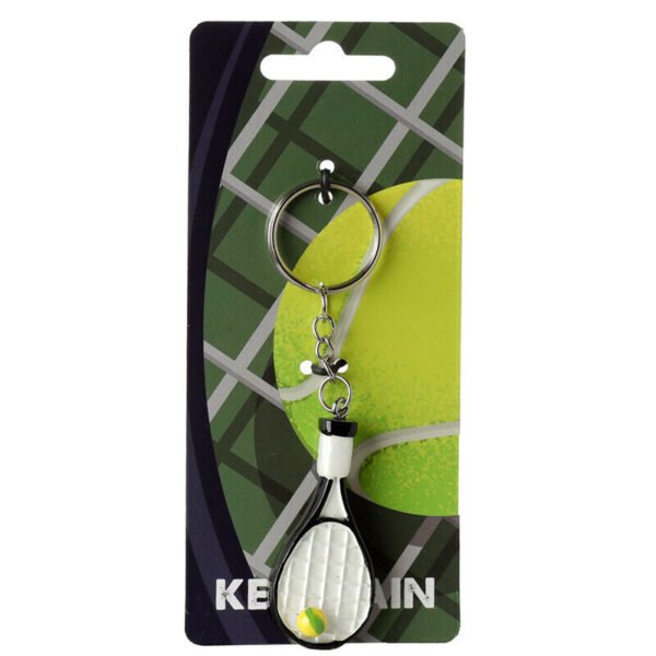 Collectable design~Tennis Player Keyring Keychain Tennis Ball Racquet Game Gift Novelty