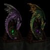 Collectable design~Stained Glass Window LED Dark Legends Dragon Figurine
