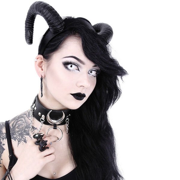 RESTYLE IRON MOON black GOTHIC goth CHAIN necklace COLLAR CHOKER