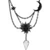 MOON AND SUN - Necklace Pendant Black
