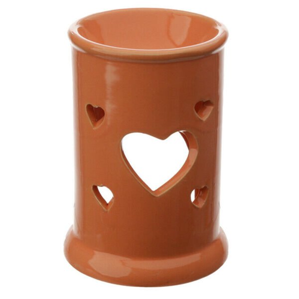 Home Fragrance~Tall Ceramic Eden Oil and Tart Burner with Heart Cut-out