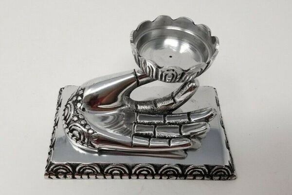 Home Fragrances ~Hand of Compassion Metal Burner, incense stick cone holder