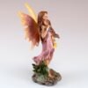 Fairy Collection~Small Pink Fairy Holding Flower Figurine w/Glittery Wings 4" High Resin New