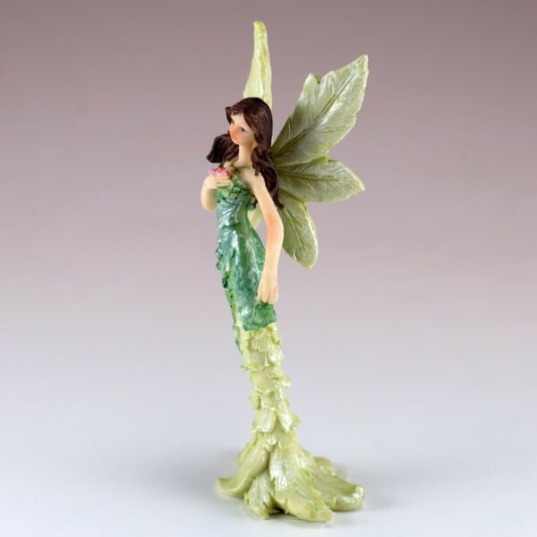 Fairy Collection~Mini Green Feather Wing Fairy Figurine 5" High Resin New!