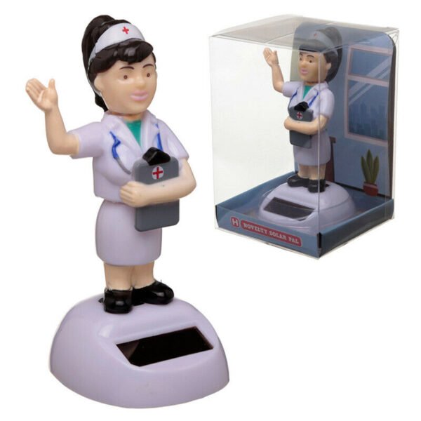 Home Decor~Nurse Solar Powered Pal Collectable Figure 9cm x 4.5cm x 6cm Home Office Car
