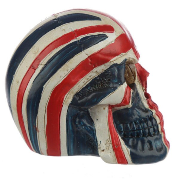 Home Decor~Skull Union Jack Flag Head Halloween Ornament Head Art Statue
