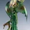 Fairy Collection~Green Fairy With 2 Dragons Figurine Statue 9.25" High Clear Wings Resin New
