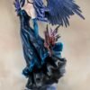 Fairy Collection~Dark Blue Fairy With Two Flying Dragons Figurine Statue 21.25" High Resin New!