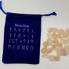 Runes & Stones~Rose Quartz Stone Rune Set Healing 25 pc with Velvet Bag