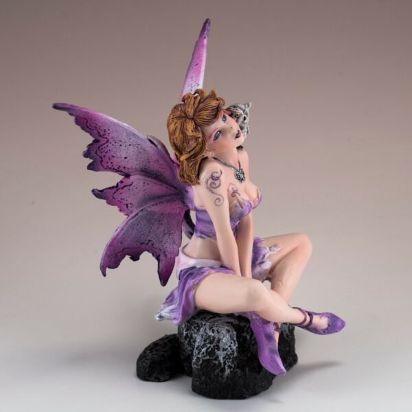 Fairy Collection~Purple Fairy With Owl On Shoulder Figurine 4.75" High Detailed Resin New In Box!