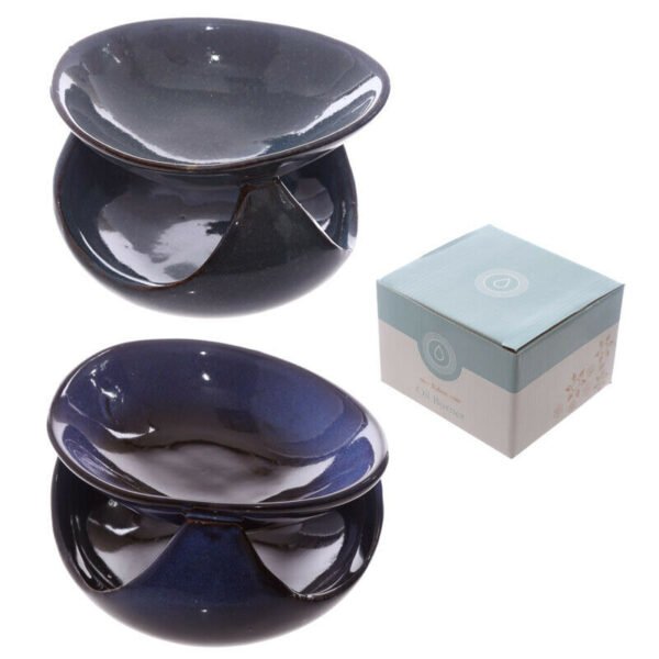 Home Fragrance~Abstract Design Squat Mottled Glaze Ceramic Oil Burner