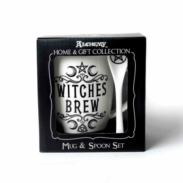 Witchcraft~Witches Brew Mug & Spoon Set Fine Bone China Coffee Cup Micro & Dishwasher Safe