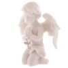 Home Decor~Cute Praying Cherub Figurine Holding Jewelled Silver Cross Ornament Gift Novelty