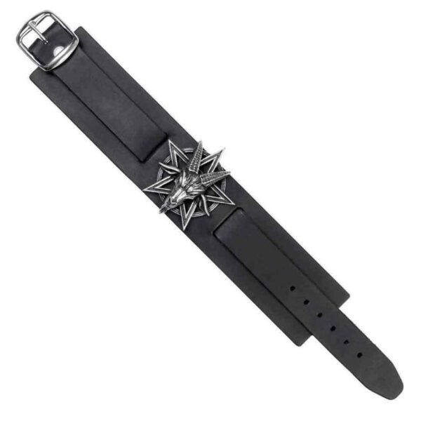 Alchemy - BAPHOMET - Leather Wrist Strap / Occult, Gothic, Black Metal