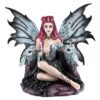 Fairy Collection~Gothic Black Fairy With Snowy Owls Figurine Statue 12.5" Wingspan New In Box!