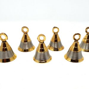 Wicca & Paganism~Two-Tone Bell 2" Chrome Mini Altar Chime Brass and Chrome Finish 6 Pieces