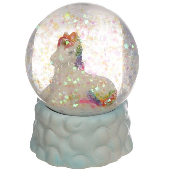 Collectable design~1 x Collectable Rainbow Unicorn Snow Globe Ornament Glitter Shaker Ornament Gift