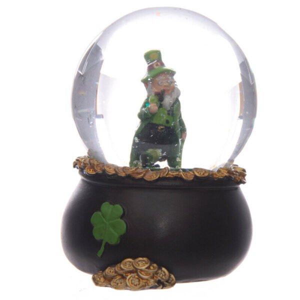 Collectable design~Novelty Lucky Leprechaun Pot of Gold Snow Globe Glitter