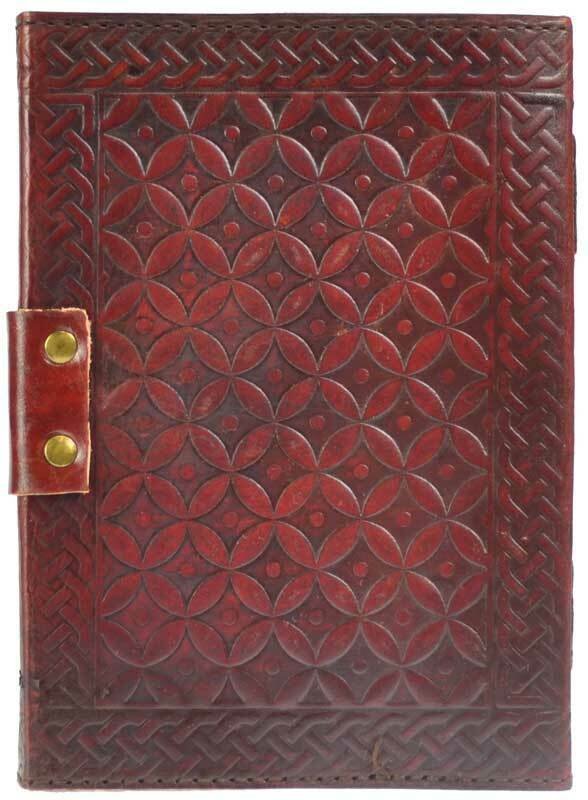 Witchcraft~TRIQUETRA LEATHER BLANK BOOK w/ LATCH 5" X 7" 240 Pgs. ENDLESSNESS