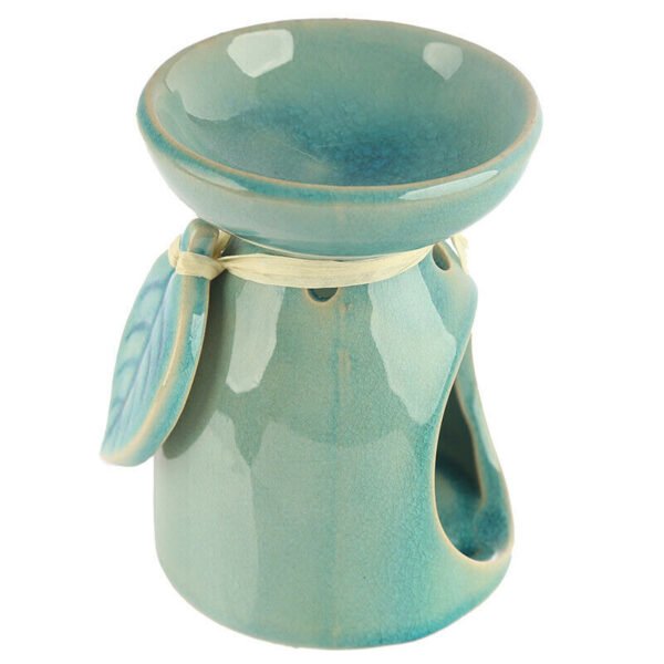 Home Fragrance~Ceramic Oil Wax Melt Burner - Tropical Leaf Design Decoration