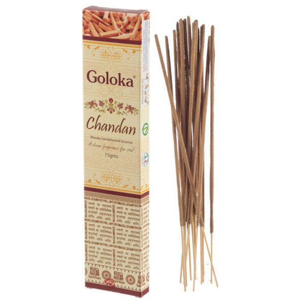 Home Fragrance~Goloka Masala Incense Sticks,Chandan Sandalwood 12 x 15g packs - PACK OF 12
