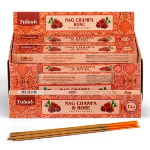 Home Fragrance~Nag Champa Tulasi Incense Sticks Rose x 12 Packs
