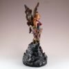 Fairy Collection~Red Fairy Figurine With Dragon On LED Faux Geode 8.5" High Resin Statue New