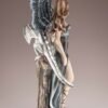 Fairy Collection~Dark Angel Fairy With White Dragon Figurine Statue Feathered Wings 14.75"H New