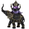 Home Decor~Purple, Gold and Black Ganesh Riding Elephant Statue Ornament Gift Hindu God
