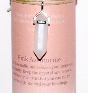 s-l1600_bbbe4f15-90b4-4a15-a41f-1371b304a366 Magic Candle~Clarity 6-1/2" x 2" Pillar Candle with Pink Aventurine Crystal Point Pendant