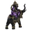 Home Decor~Purple, Gold and Black Ganesh Riding Elephant Statue Ornament Gift Hindu God