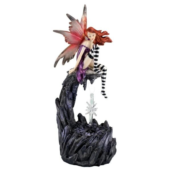 Fairy Collection~Fairy With Glass Crystal LED Lights Figurine Statue 8.25" High Resin New In Box