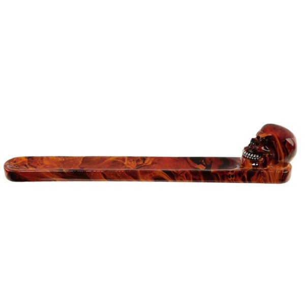 Home Fragrance~Fantasy Skull Dark Flames Marble Incense Burner Ashcatcher.