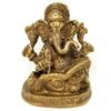 Hinduism Statues & Figures~Brass Antique Finish Ganesh Statue 3"H 2.5"W