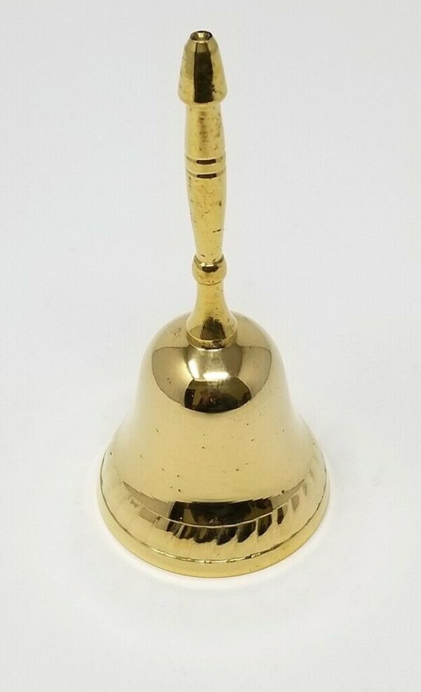 Wicca & Paganism~Brass Hand Bell 4 1/2" Altar Yoga Meditation Wiccan Pagan Witchcraft Altar
