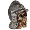 Home Decor~Gothic Human Skull in Medieval Helmet Fantasy Ornament