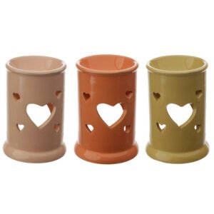 Home Fragrance~Tall Ceramic Eden Oil and Tart Burner with Heart Cut-out