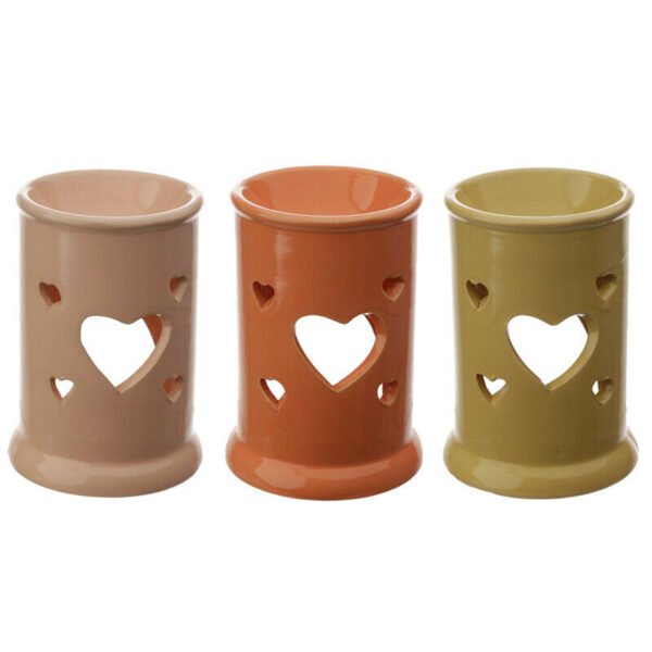 Home Fragrance~Tall Ceramic Eden Oil and Tart Burner with Heart Cut-out