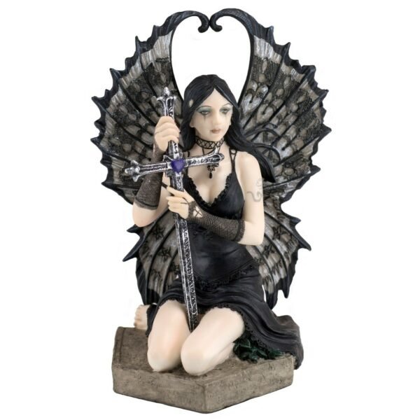 Fairy Collection~Gothic Black Fairy With Cross Figurine 6.25" High Detailed Polystone New In Box!