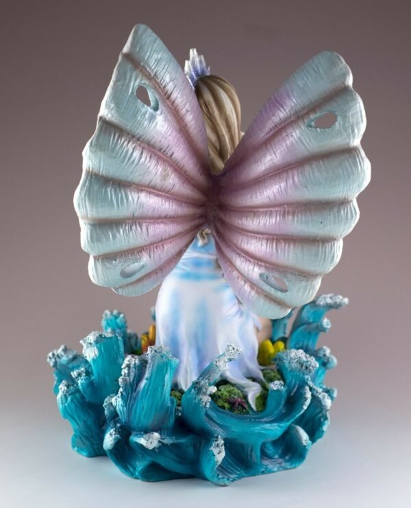 Fairy Collection~Blue Water Fairy On Waves Figurine Statue 9.5" High Resin New In Box!