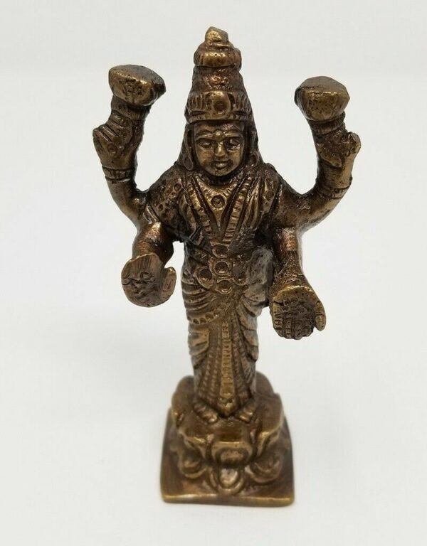 Hinduism Statues & Figures~Solid Brass Silver Plated Finish Ganesh 2"H