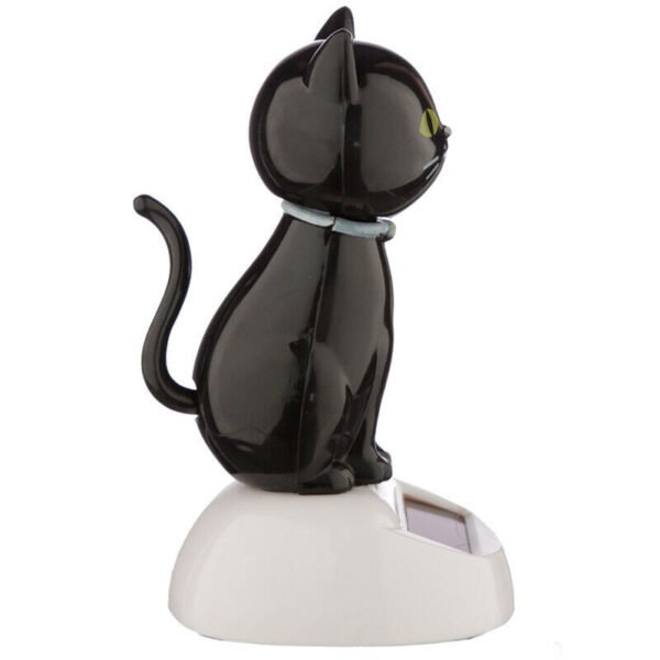 Home Decor~Lucky Black Cat Novelty Solar Powered Dashboard Flip Flap Pal