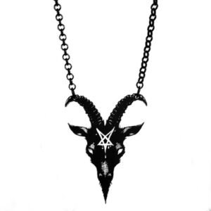 s-l1600_c0b48c95-cc7c-4b92-b02b-9dc4b9498497 Curiology - Black BAPHOMET Chain Necklace / Goth, Occult Fashion