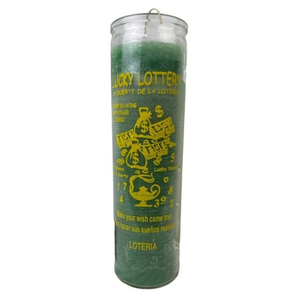 Magic Candle~Lucky Lottery Lotto Money Drawing Green 7 Day Candle Ritual Spell, Pagan Magic