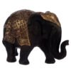 Home Decor~Decorative Thai Brushed Black and Gold Medium Elephant