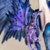 Fairy Collection~Dark Blue Fairy With Two Flying Dragons Figurine Statue 21.25" High Resin New!
