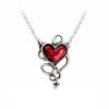 Alchemy Gothic - DEVIL Heart - Swarovski Crystal Heart Pewter Pendant